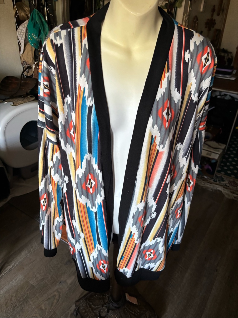 Southern stitch Southwestern Aztec open front cottage and jacket Tribal Boho XL